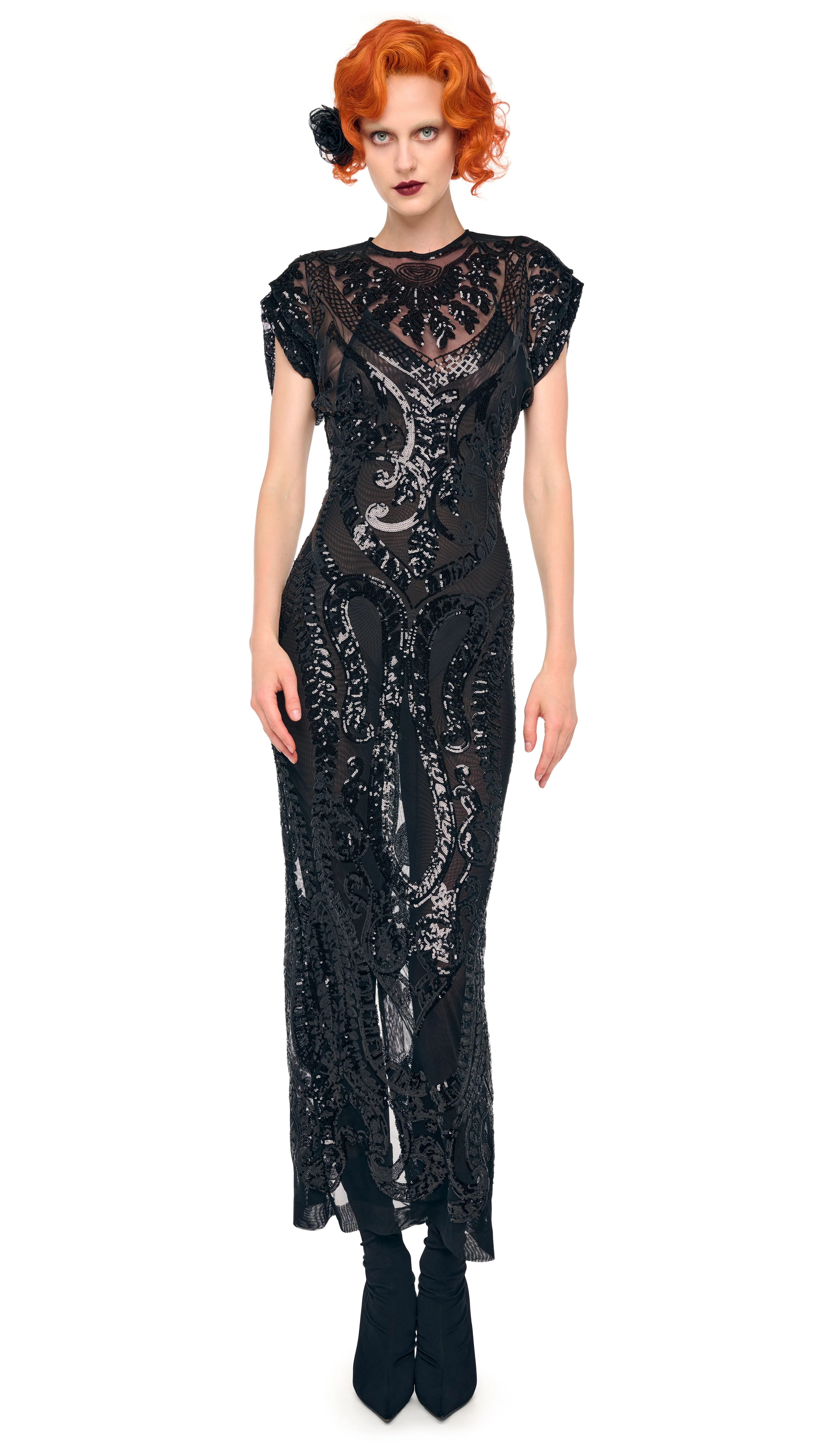 CAP SLEEVE LONG DRESS