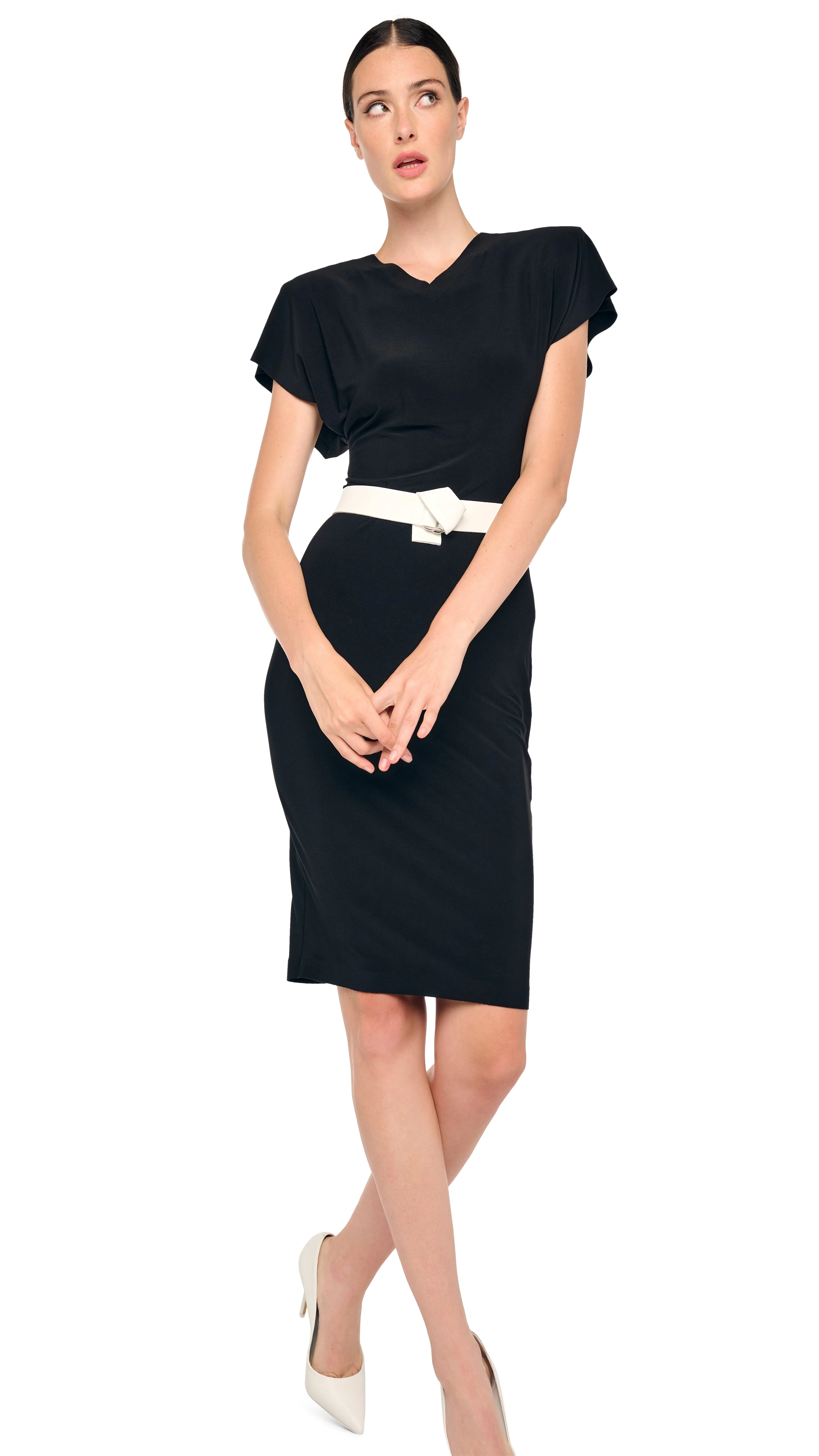 CAP SLEEVE SHOULDER PAD DRESS - Image 4