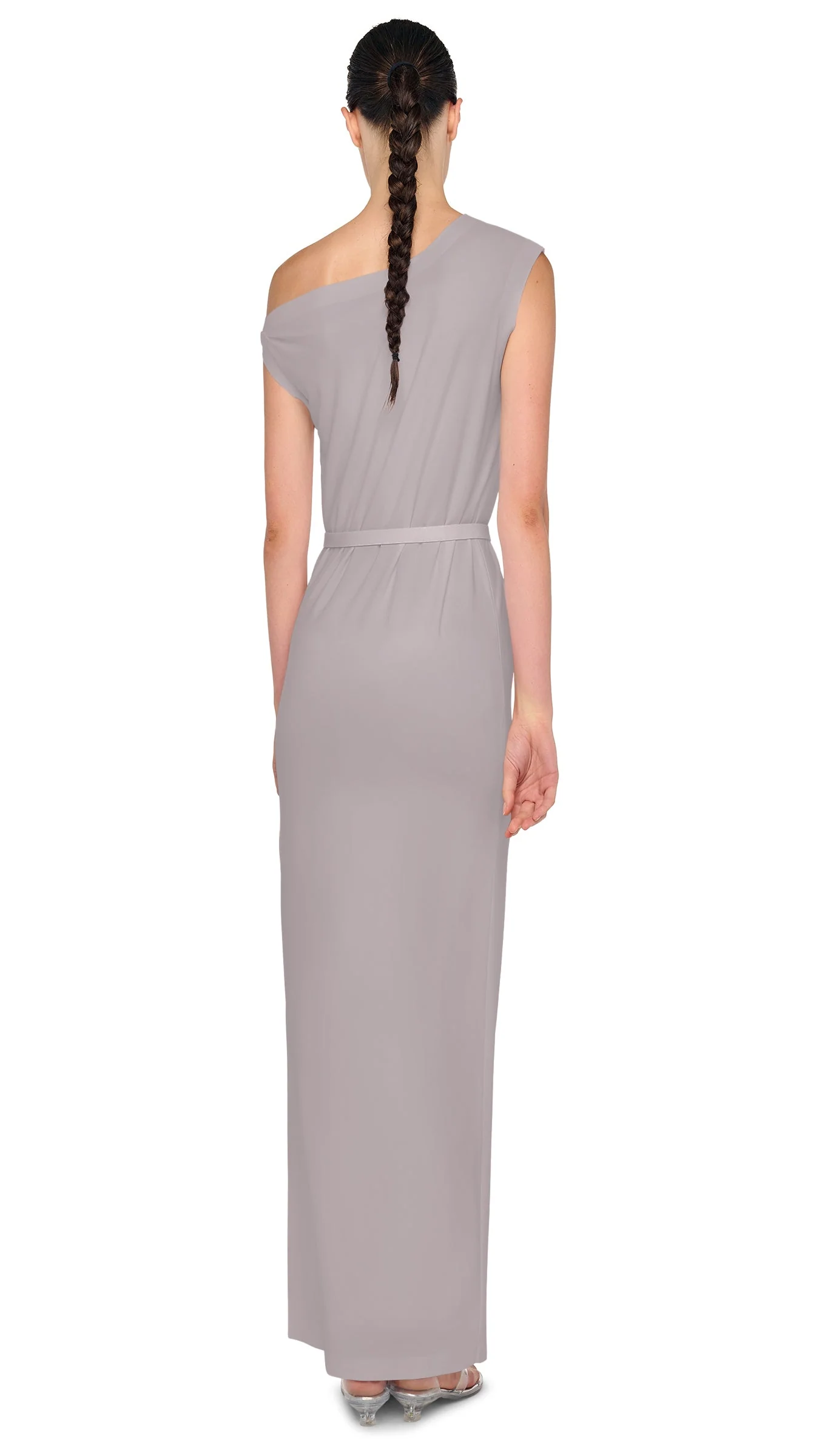 DROP SHOULDER LONG DRESS W/ SIDE SLIT - Image 3