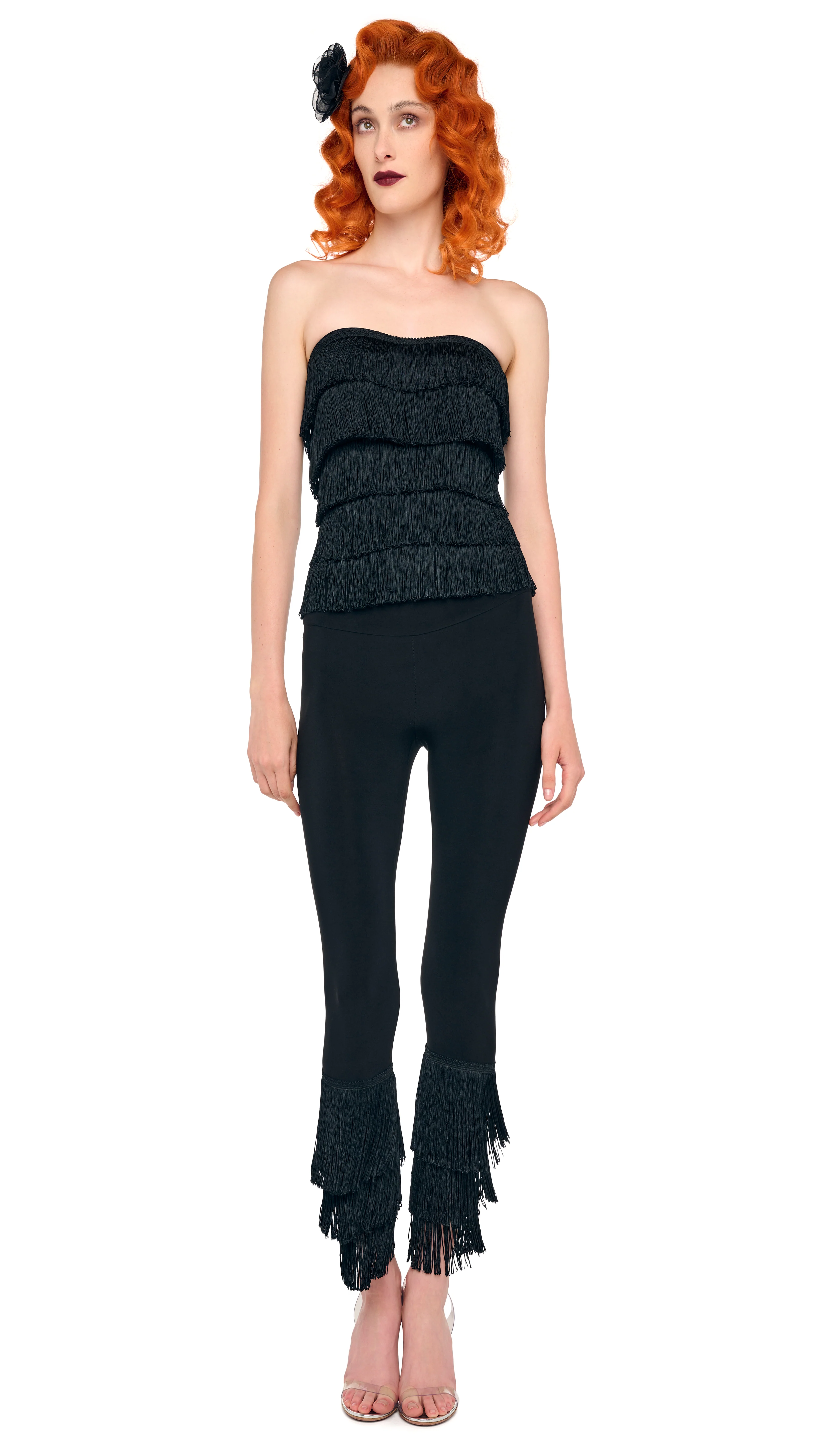 FRINGE HEM CROPPED LEGGING