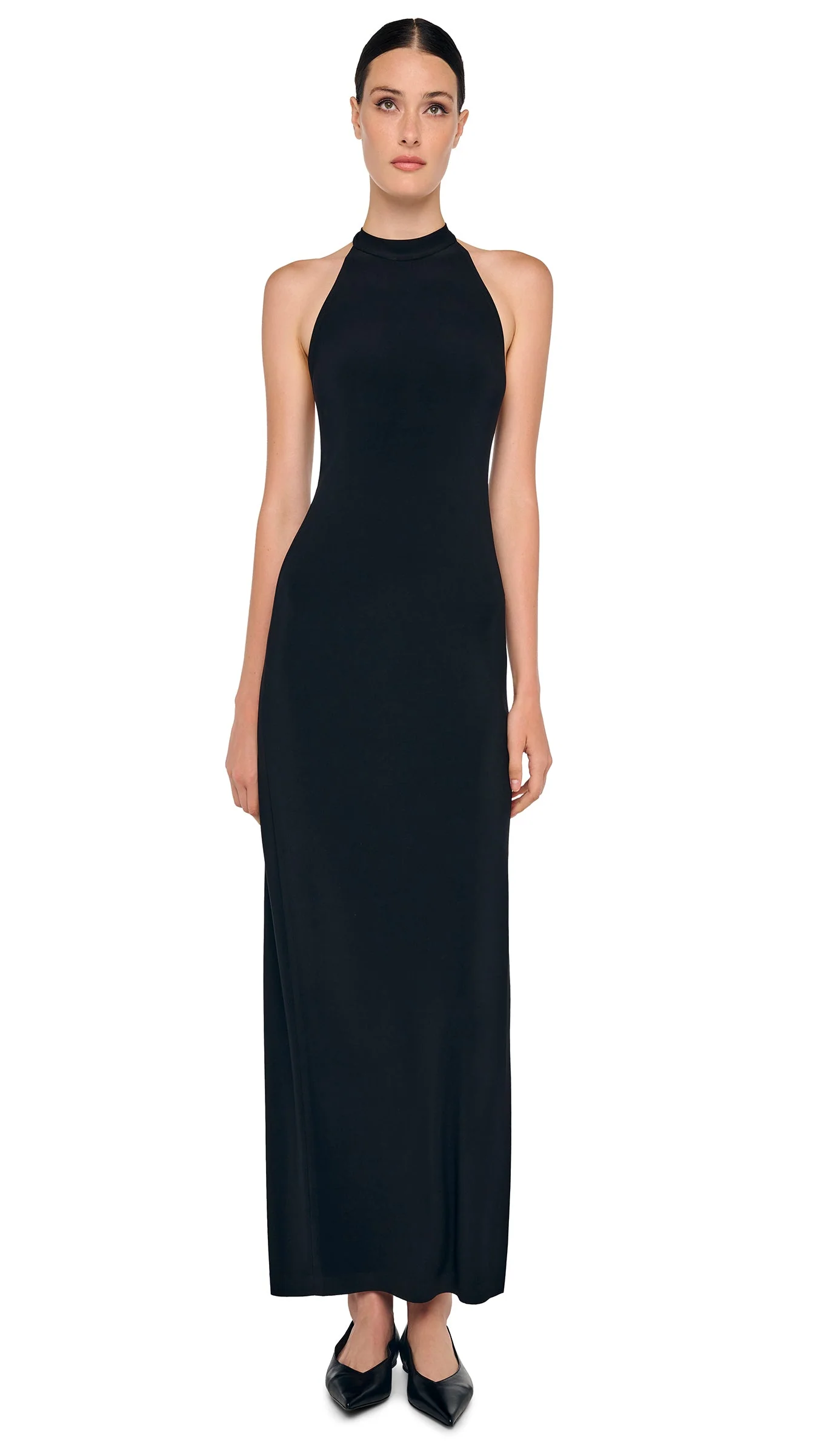 HALTER LONG DRESS W/ SIDE SLIT