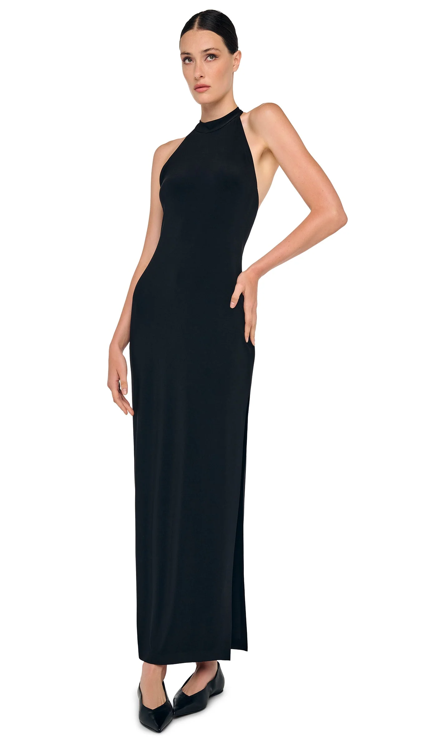 HALTER LONG DRESS W/ SIDE SLIT - Image 4