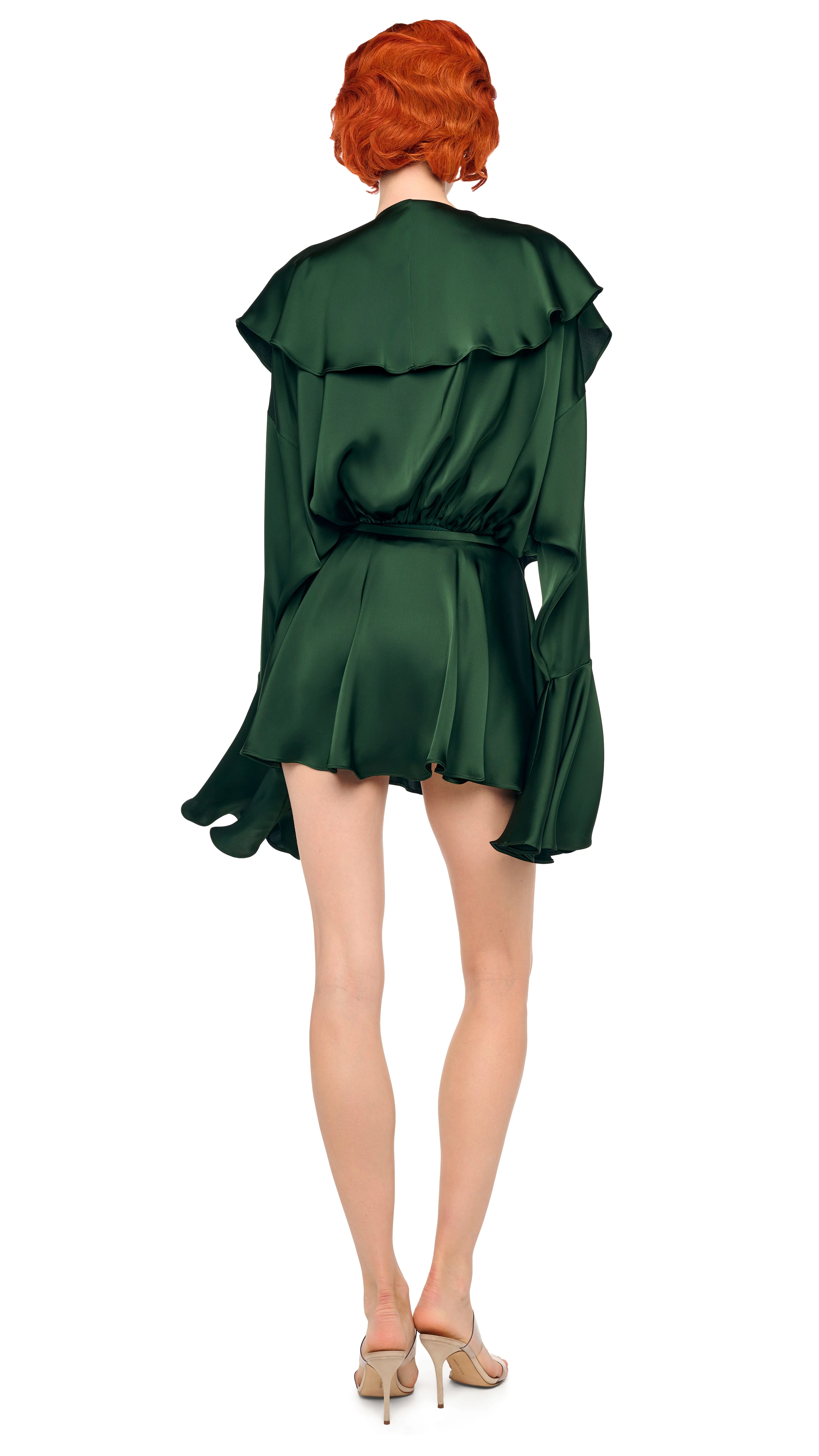LONG SLEEVE DEEP V RUFFLE BODYSUIT - Image 3