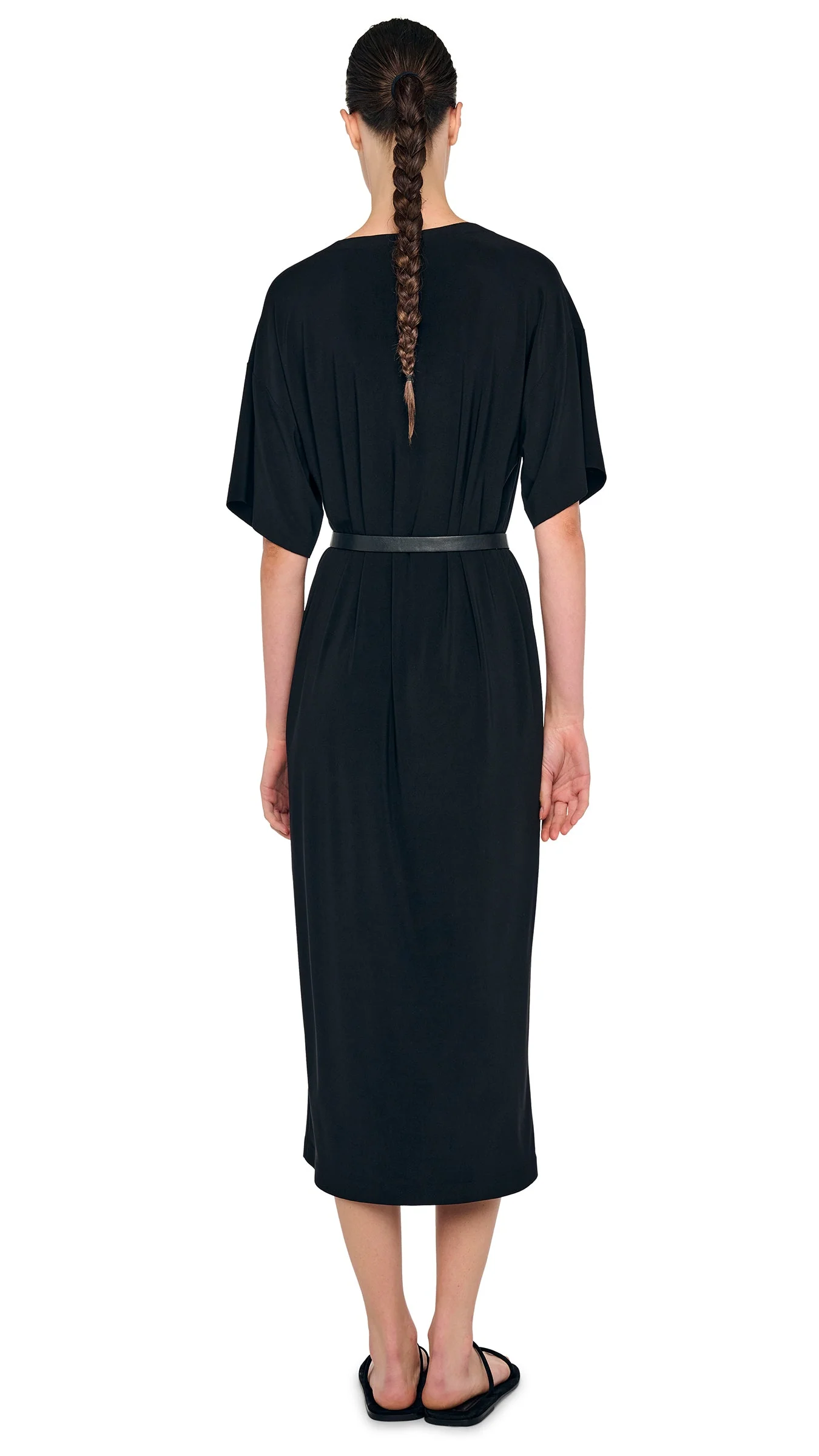 SHORT SLEEVE BOXY DRESS TO MIDCALF - Image 3