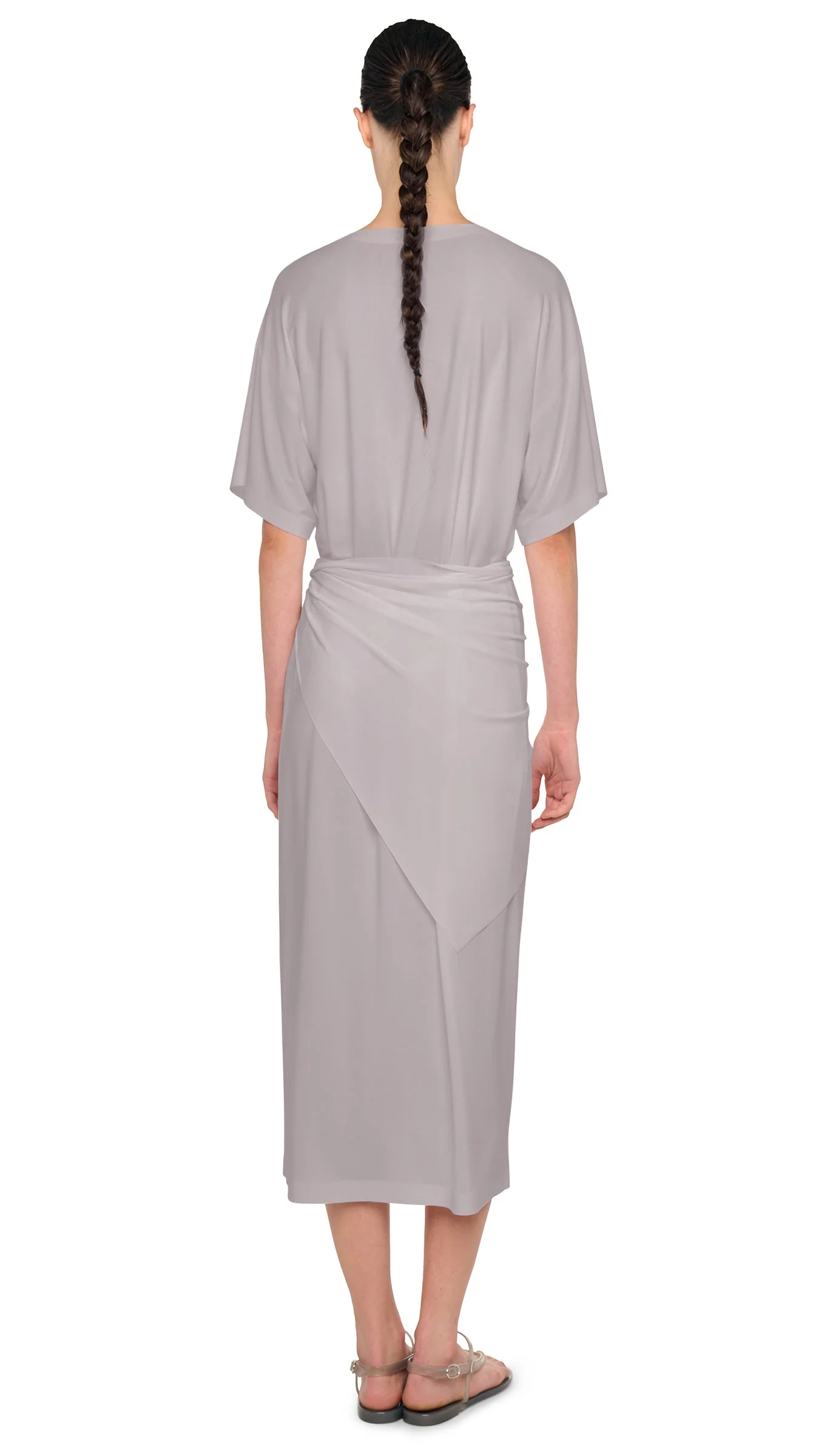 SHORT SLEEVE BOXY DRESS TO MIDCALF - Image 3
