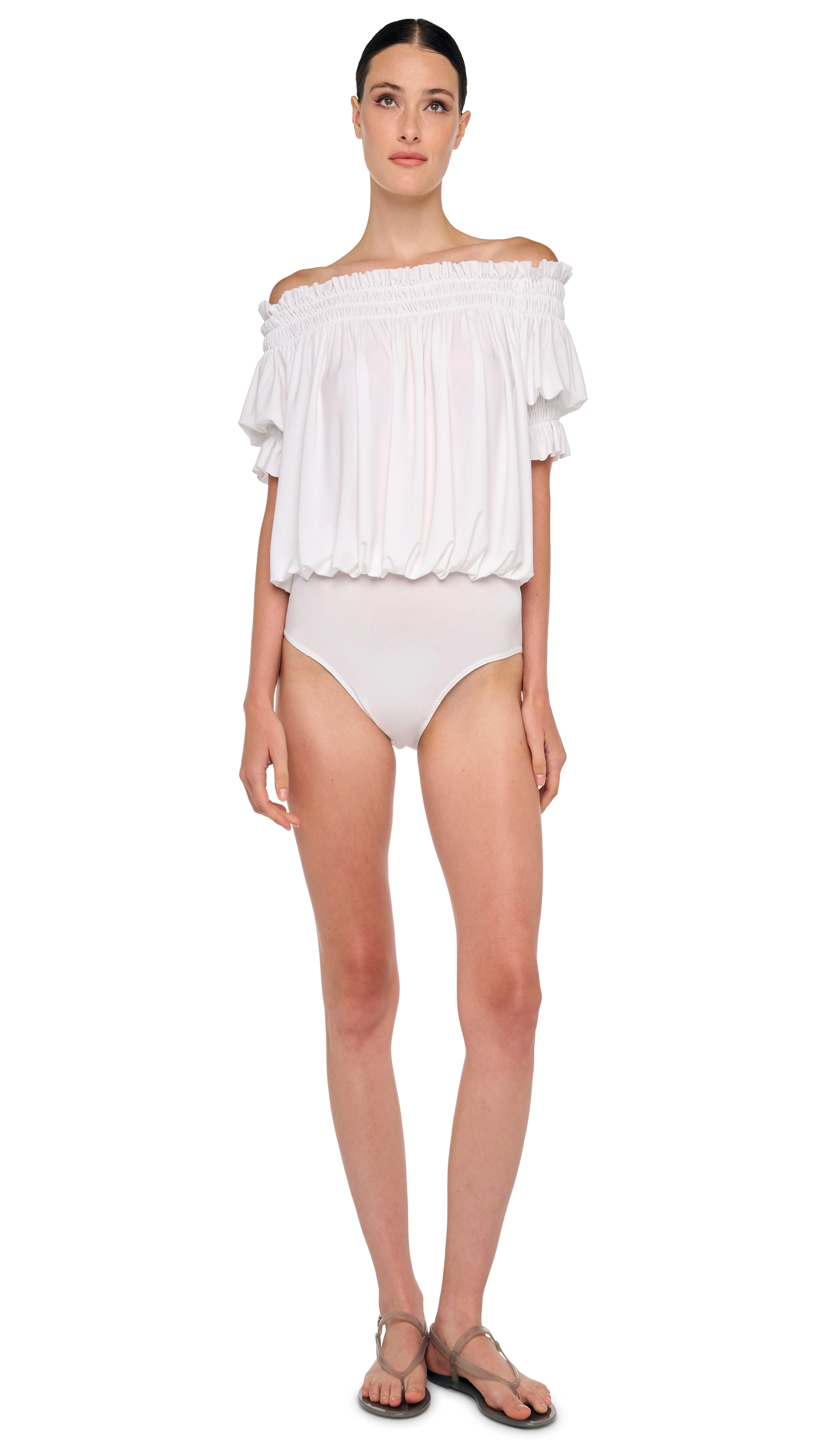 SHORT SLEEVE PEASANT BODYSUIT