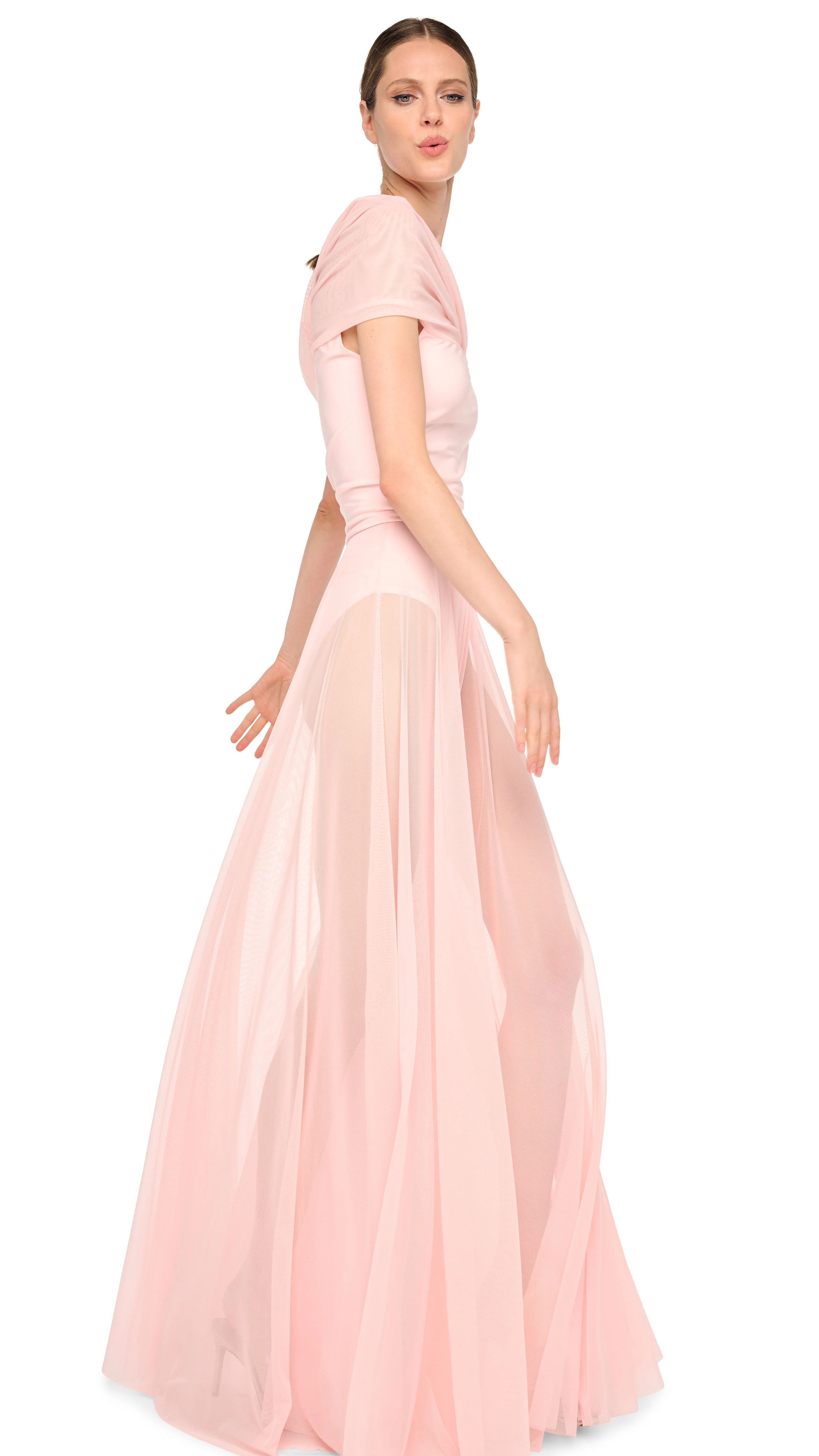 COWL COMBO FLARED GOWN - Image 4