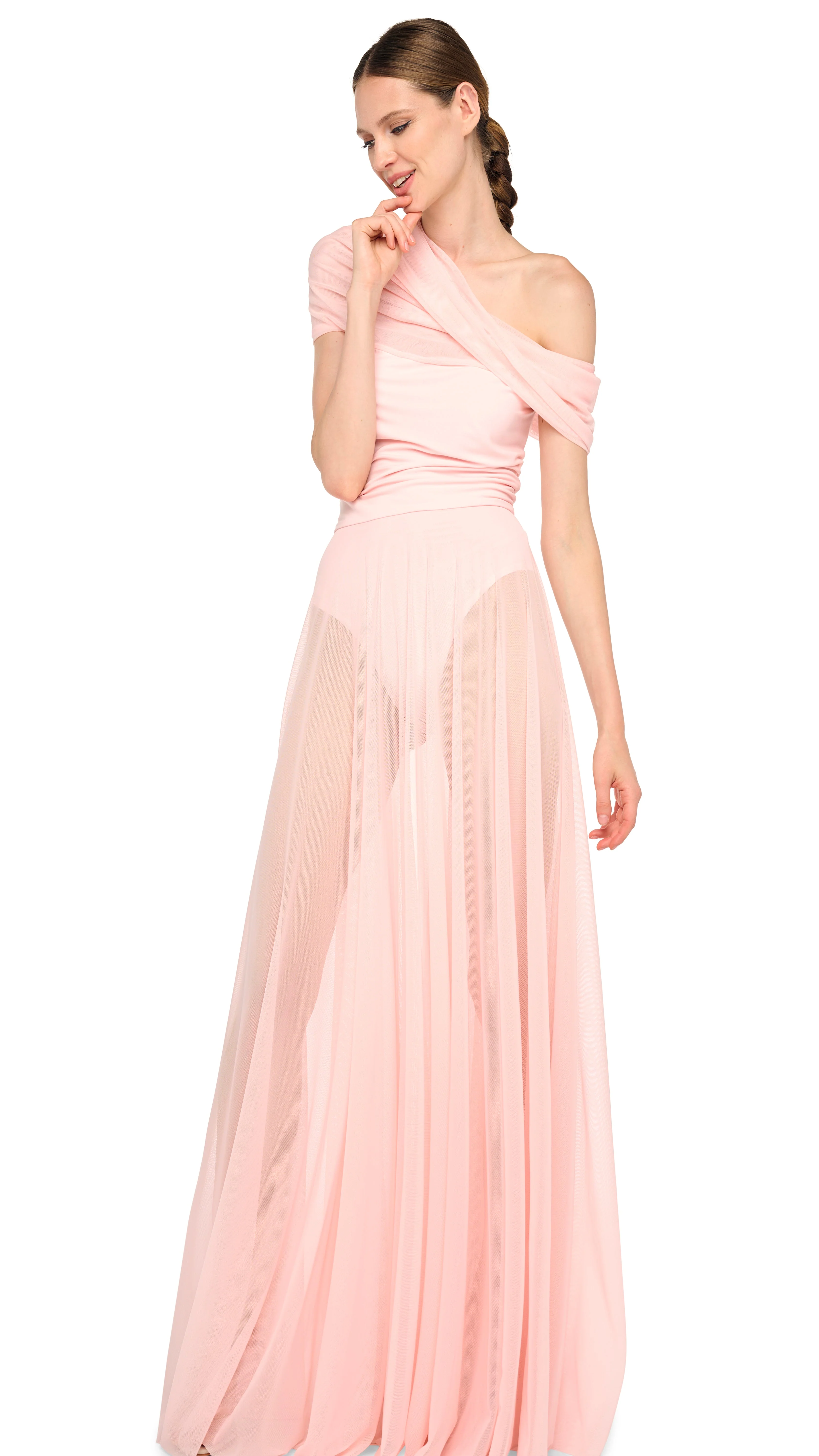 COWL COMBO FLARED GOWN - Image 6