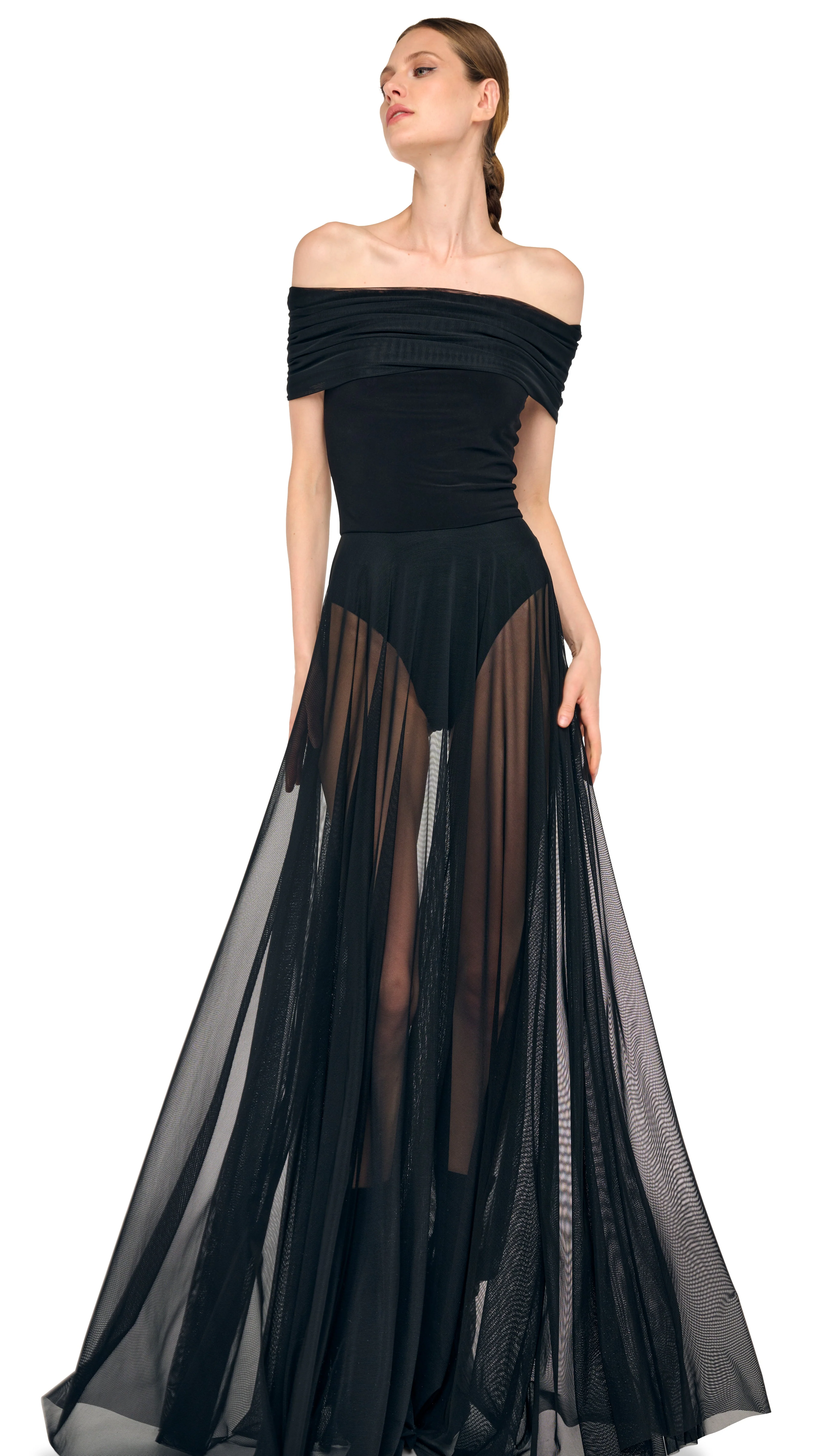 COWL COMBO FLARED GOWN - Image 4