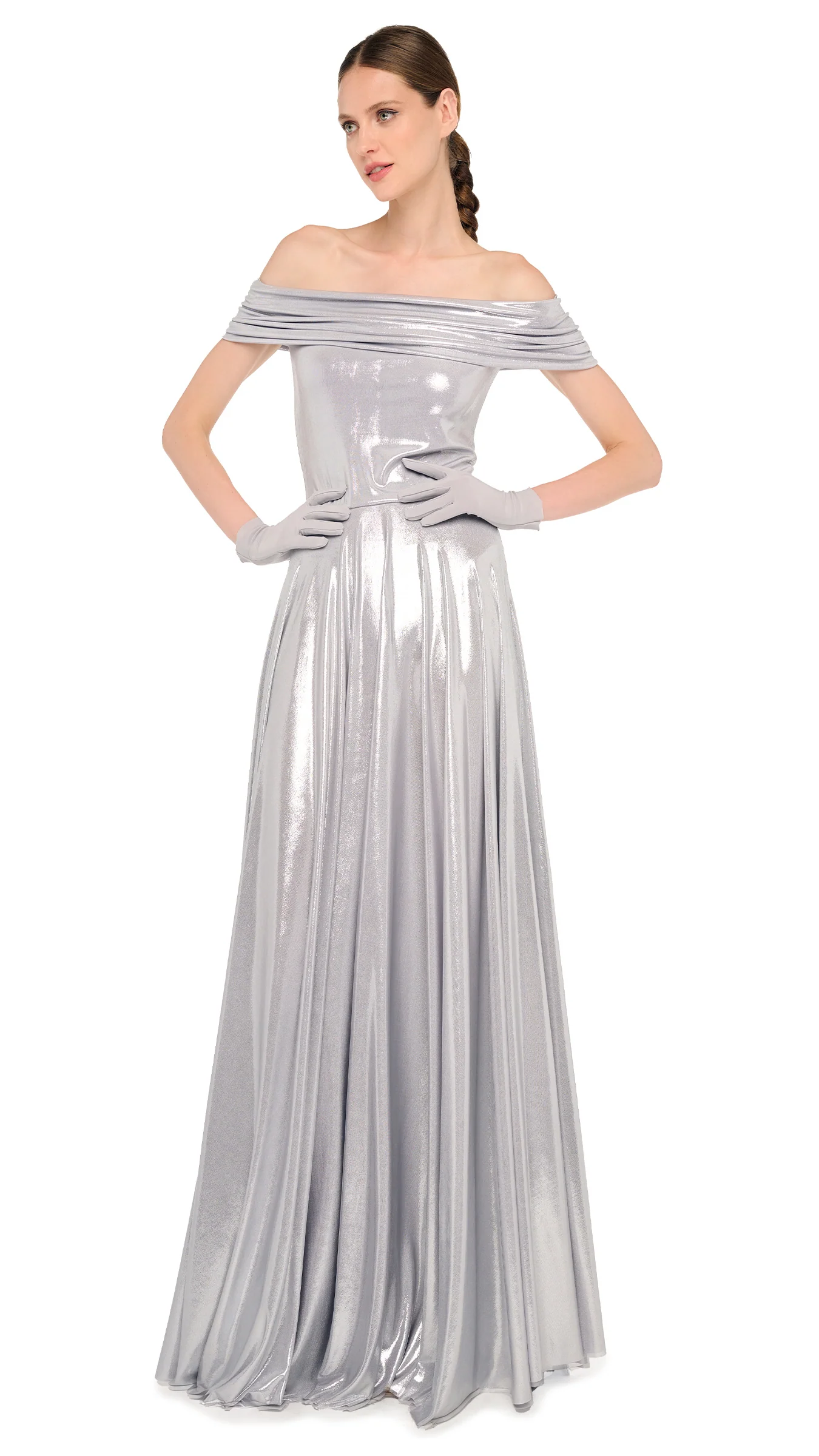 COWL FLARED GOWN