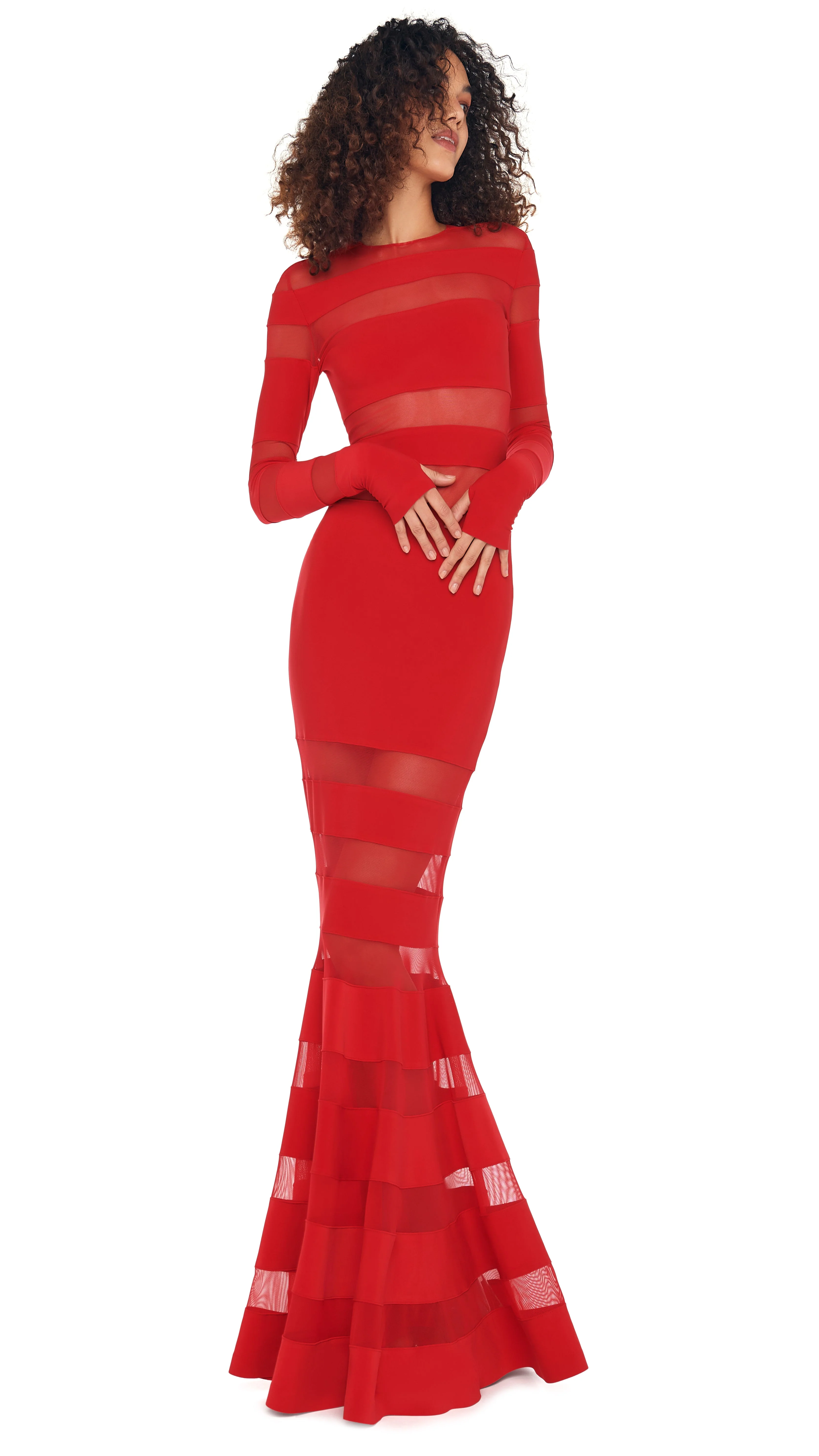 SPLICED DRESS FISHTAIL GOWN - Image 7