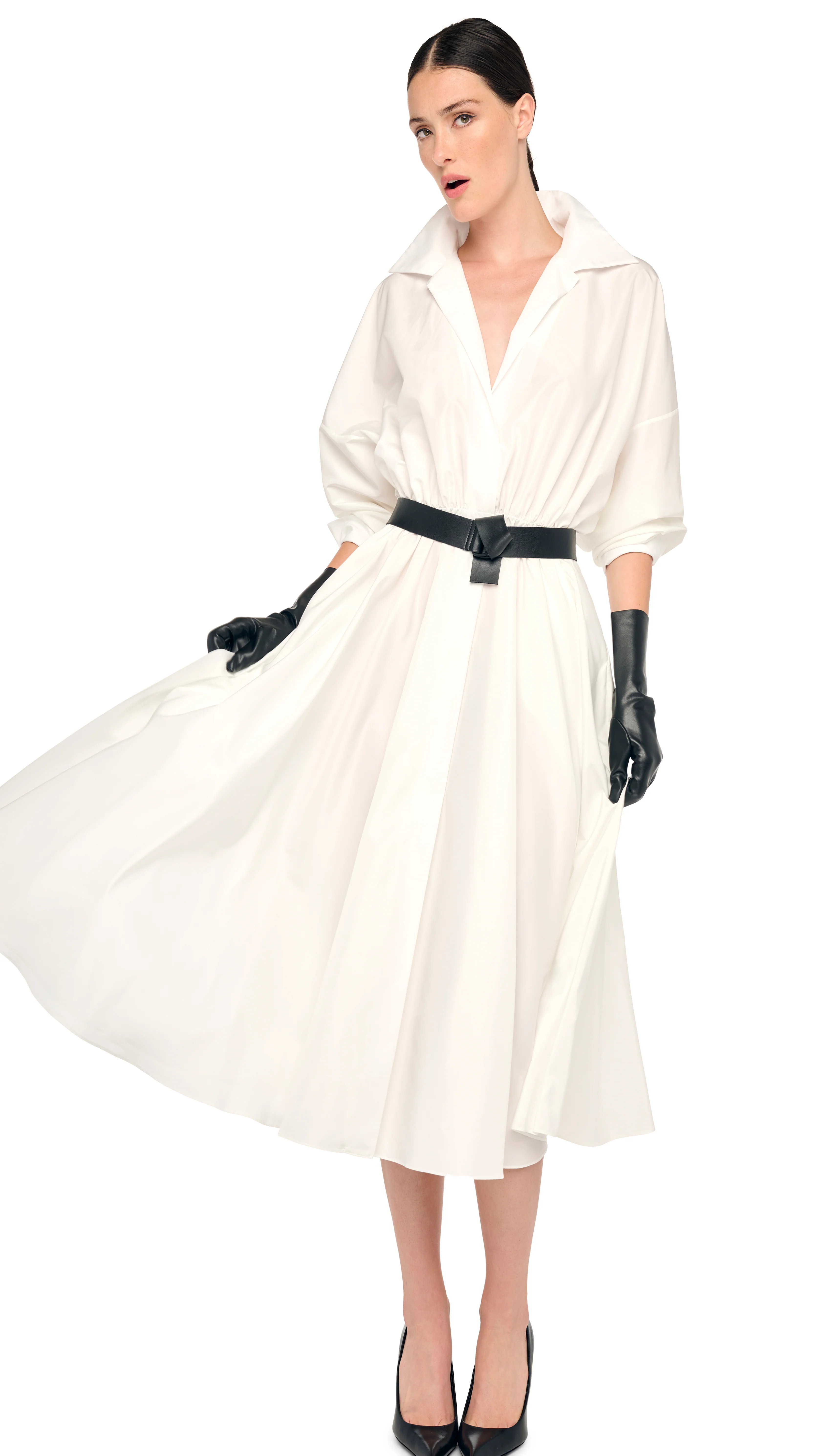 SUPER OVERSIZED BF NK SHIRT FLARED DRESS - Image 5